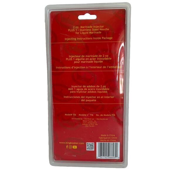 King Kooker TI6 2-Ounce Marinade Meat Injector New BBQ Deep Fry Grilling - Picture 2 of 2